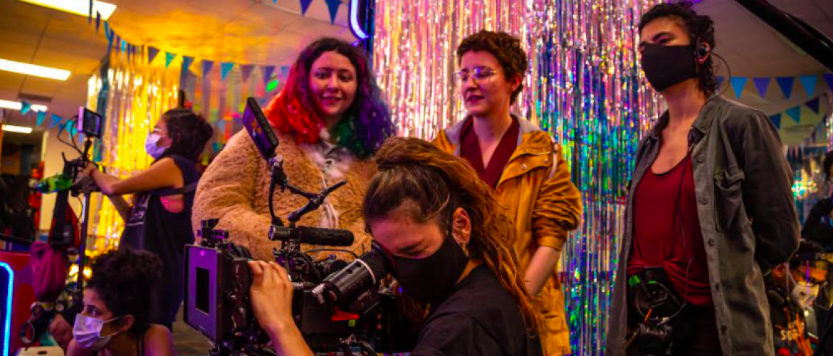 grupo de mujeres en un rodaje 