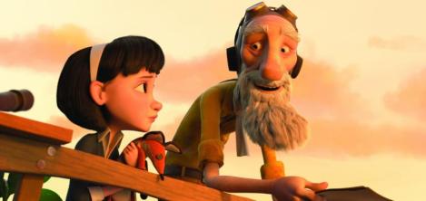 Película El principito Animación de una persona mayor y una niña